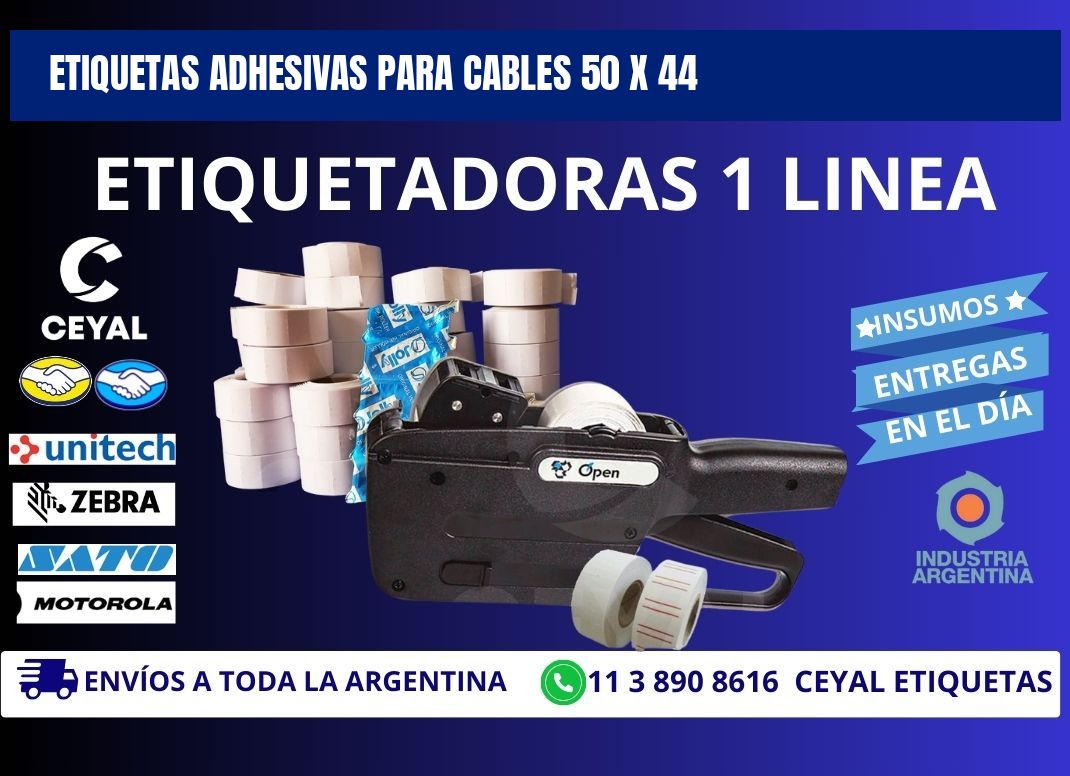 ETIQUETAS ADHESIVAS PARA CABLES 50 x 44