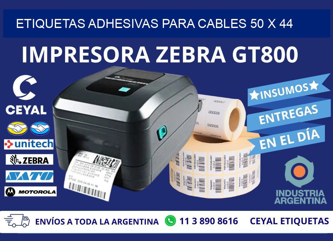 ETIQUETAS ADHESIVAS PARA CABLES 50 x 44