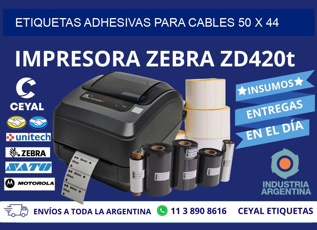 ETIQUETAS ADHESIVAS PARA CABLES 50 x 44