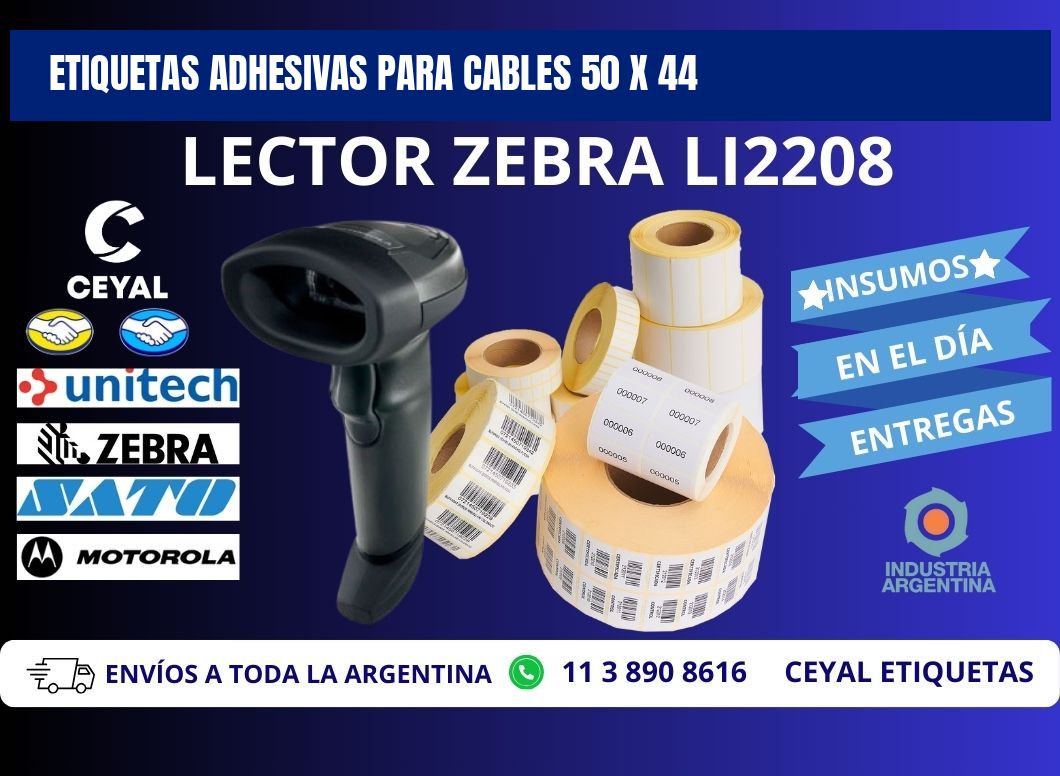 ETIQUETAS ADHESIVAS PARA CABLES 50 x 44