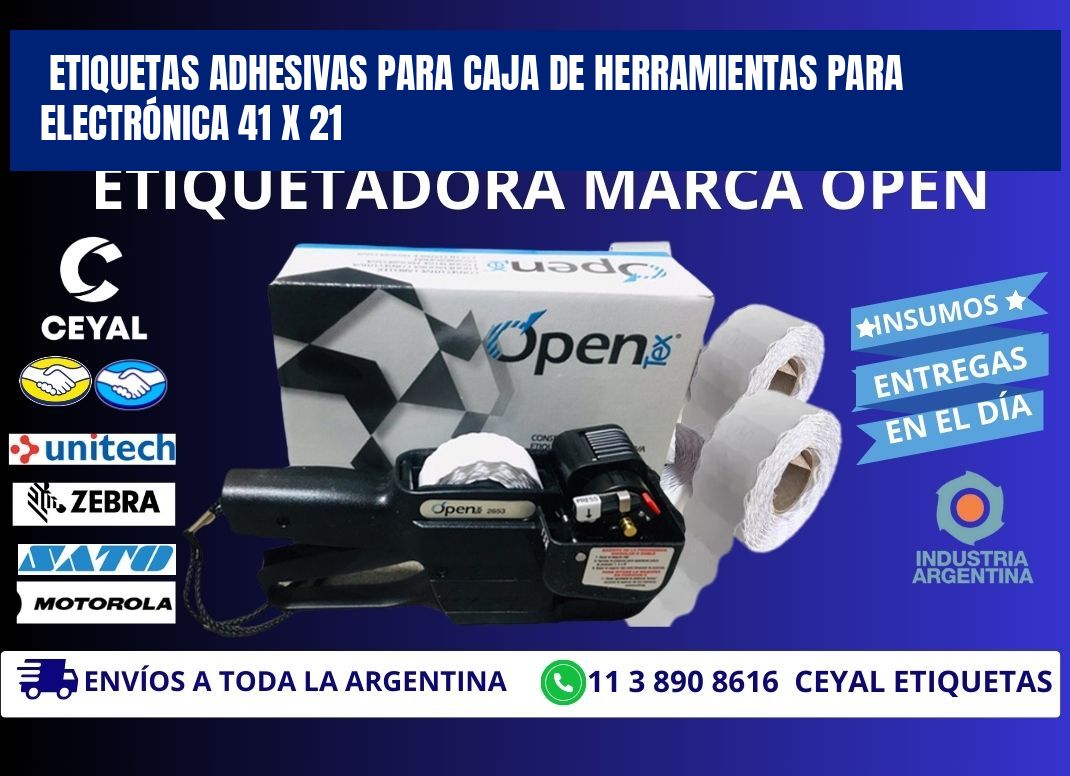 ETIQUETAS ADHESIVAS PARA CAJA DE HERRAMIENTAS PARA ELECTRÓNICA 41 x 21