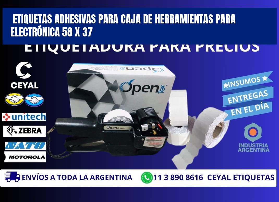 ETIQUETAS ADHESIVAS PARA CAJA DE HERRAMIENTAS PARA ELECTRÓNICA 58 x 37