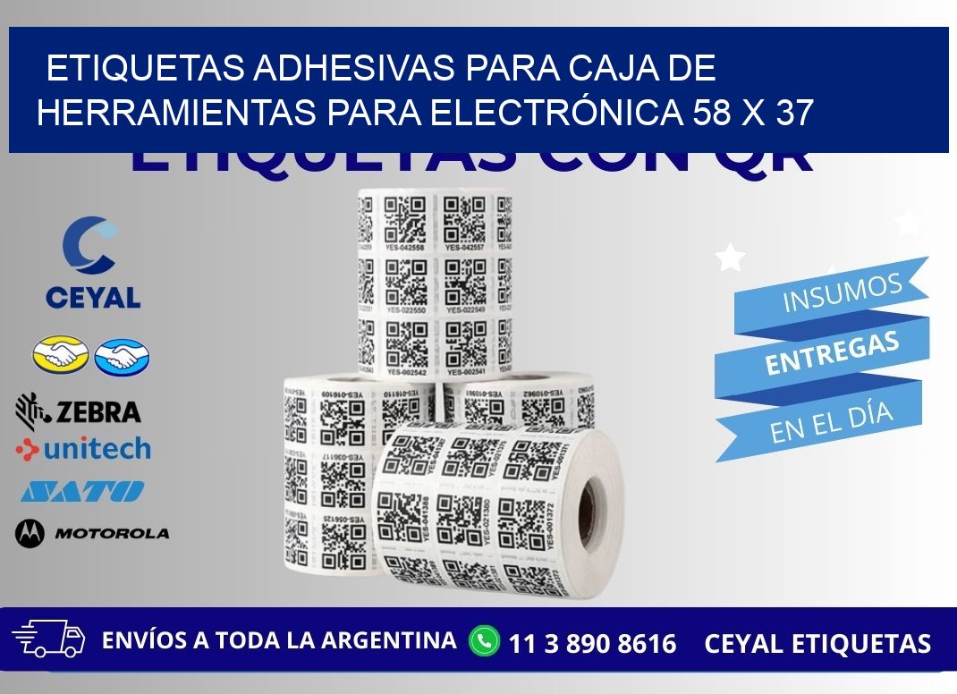 ETIQUETAS ADHESIVAS PARA CAJA DE HERRAMIENTAS PARA ELECTRÓNICA 58 x 37