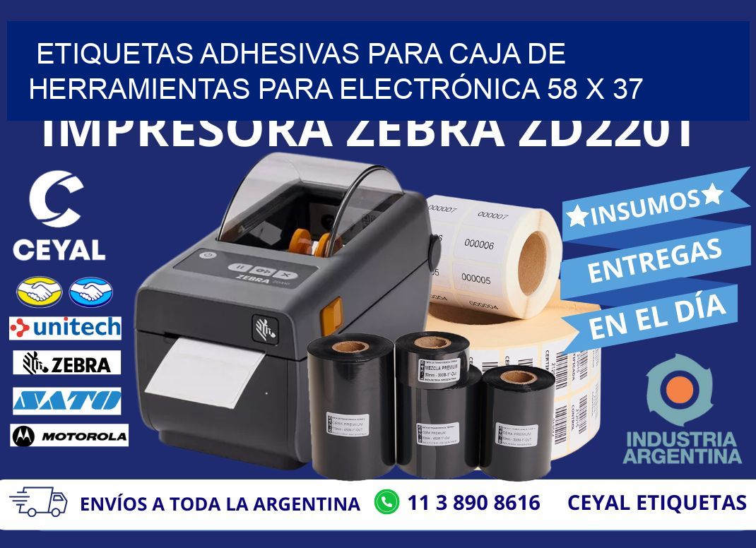 ETIQUETAS ADHESIVAS PARA CAJA DE HERRAMIENTAS PARA ELECTRÓNICA 58 x 37