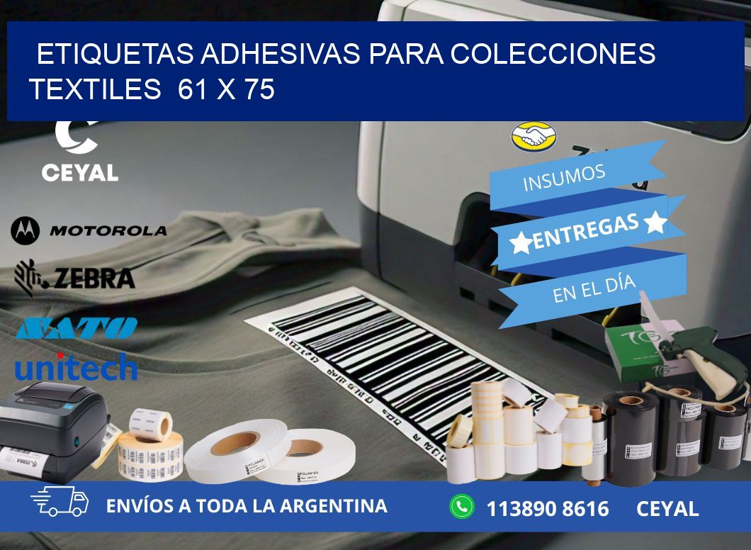ETIQUETAS ADHESIVAS PARA COLECCIONES TEXTILES 61 x 75