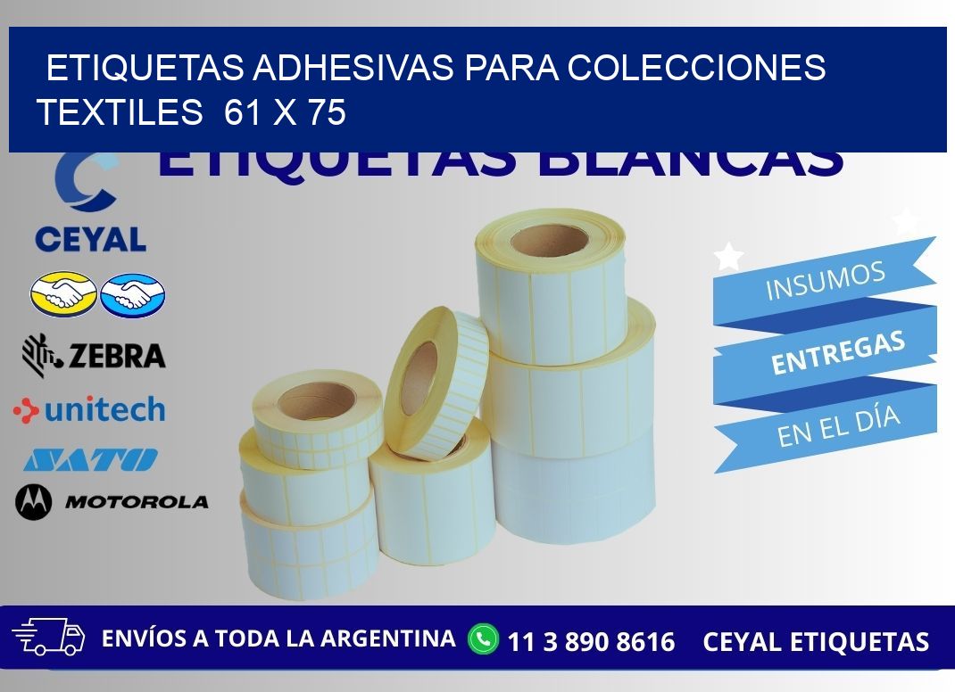 ETIQUETAS ADHESIVAS PARA COLECCIONES TEXTILES 61 x 75