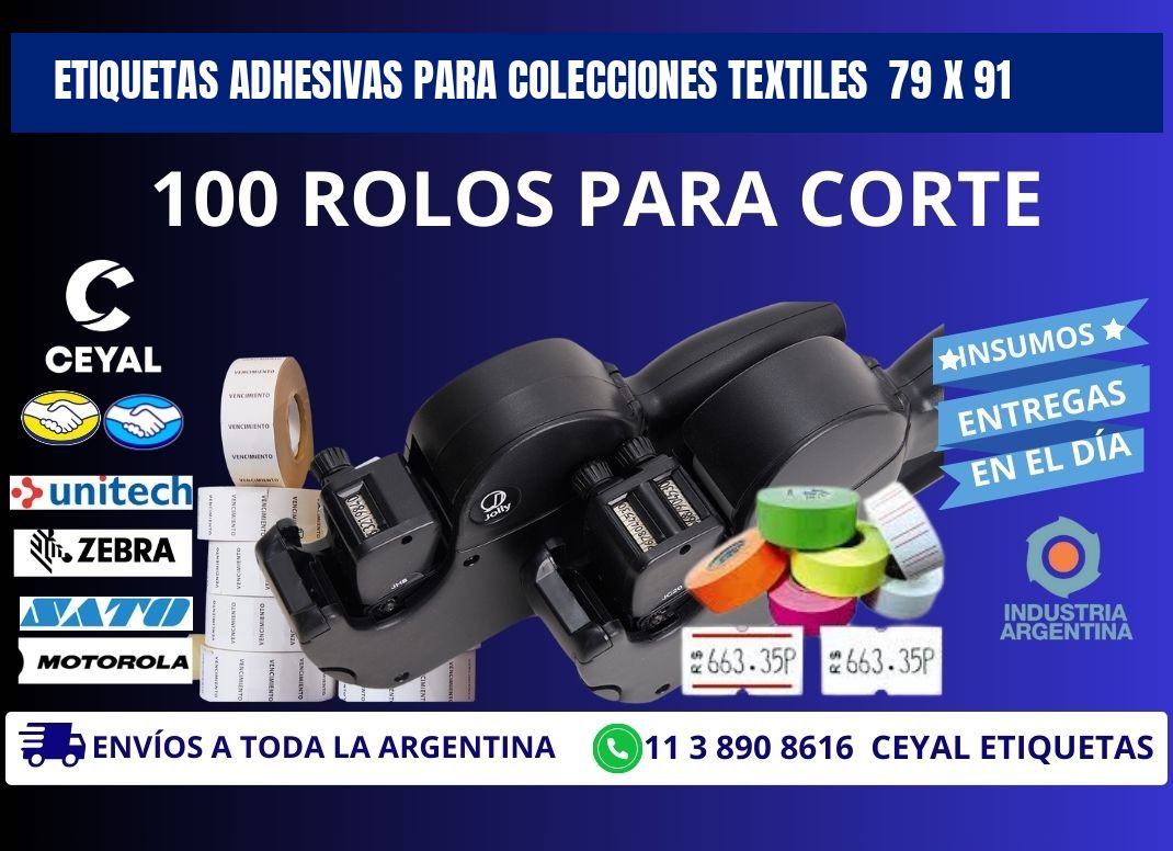 ETIQUETAS ADHESIVAS PARA COLECCIONES TEXTILES  79 x 91