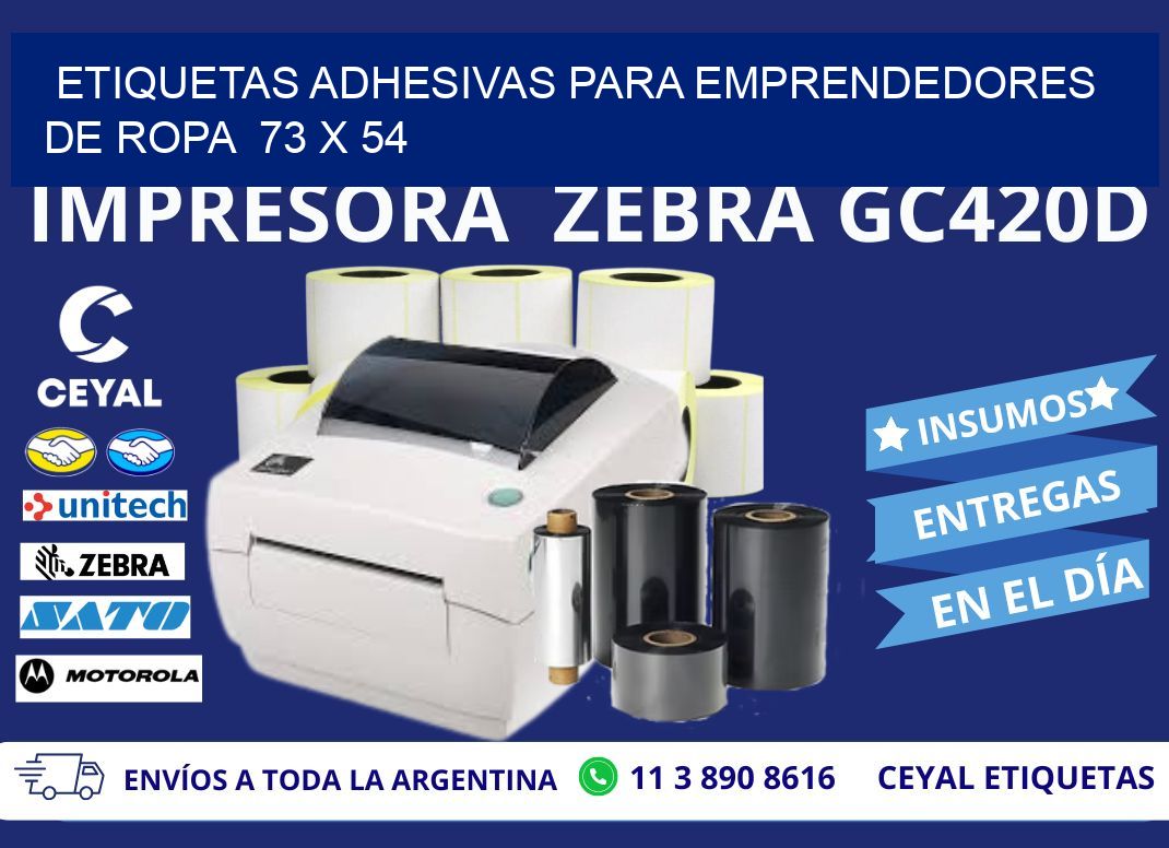 ETIQUETAS ADHESIVAS PARA EMPRENDEDORES DE ROPA 73 x 54