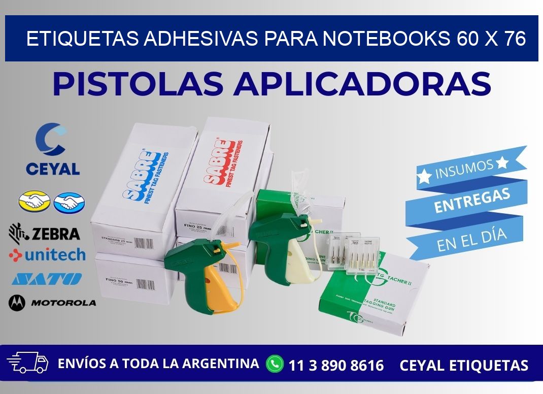 ETIQUETAS ADHESIVAS PARA NOTEBOOKS 60 x 76