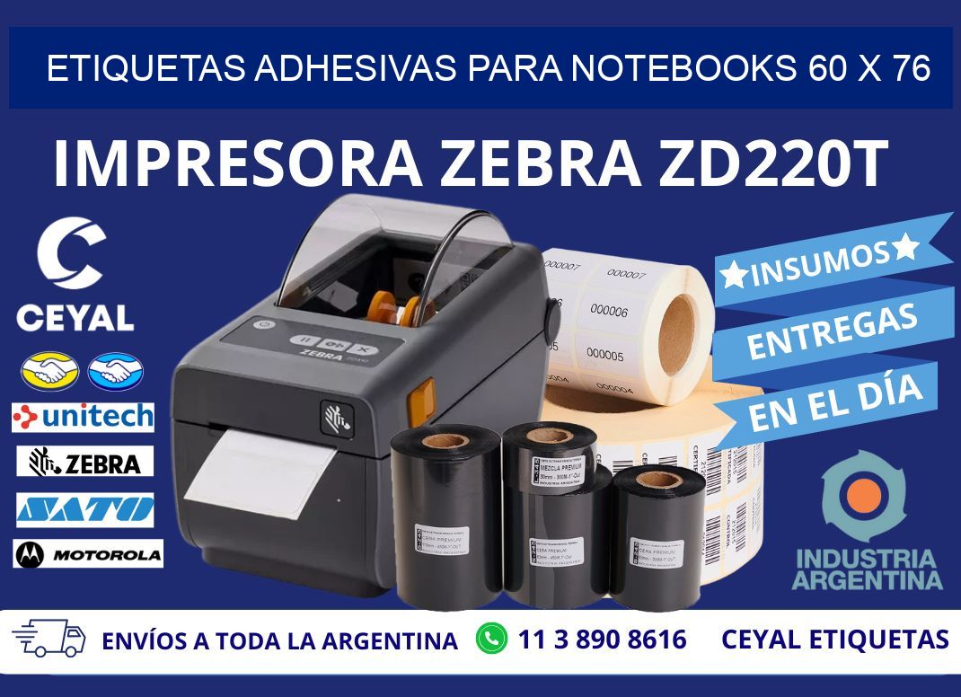 ETIQUETAS ADHESIVAS PARA NOTEBOOKS 60 x 76