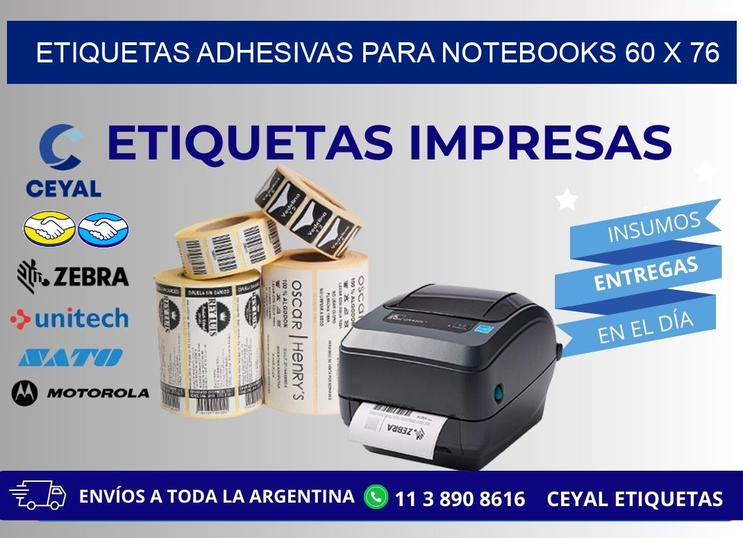 ETIQUETAS ADHESIVAS PARA NOTEBOOKS 60 x 76