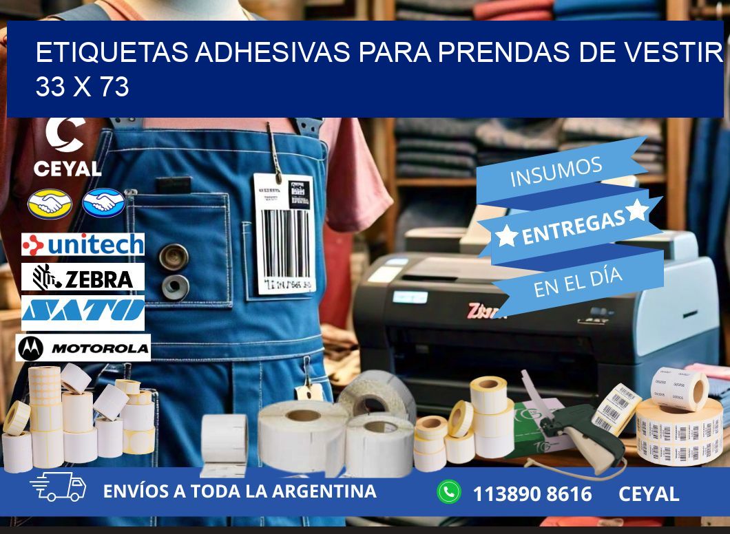 ETIQUETAS ADHESIVAS PARA PRENDAS DE VESTIR  33 x 73