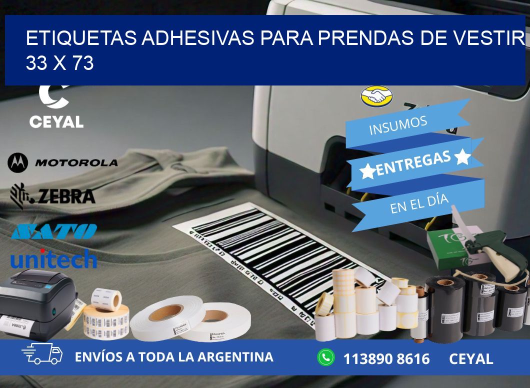 ETIQUETAS ADHESIVAS PARA PRENDAS DE VESTIR  33 x 73