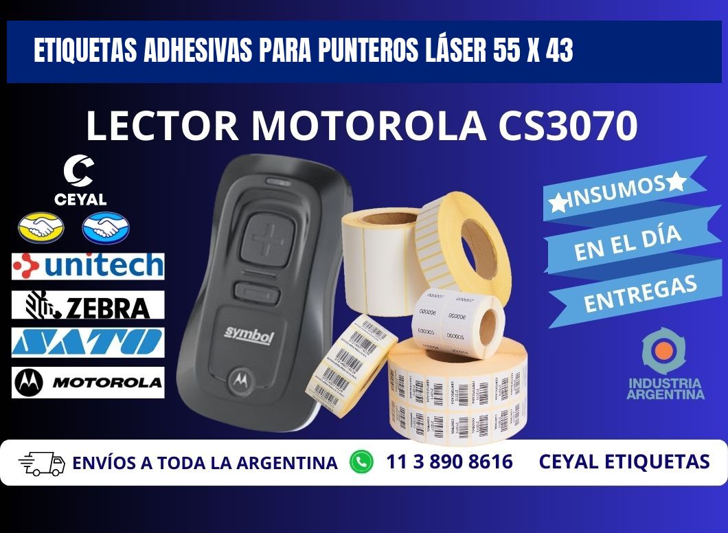 ETIQUETAS ADHESIVAS PARA PUNTEROS LÁSER 55 x 43
