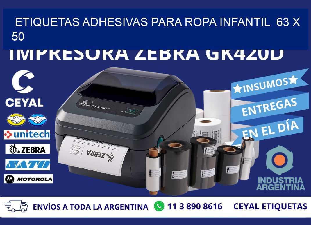 ETIQUETAS ADHESIVAS PARA ROPA INFANTIL  63 x 50