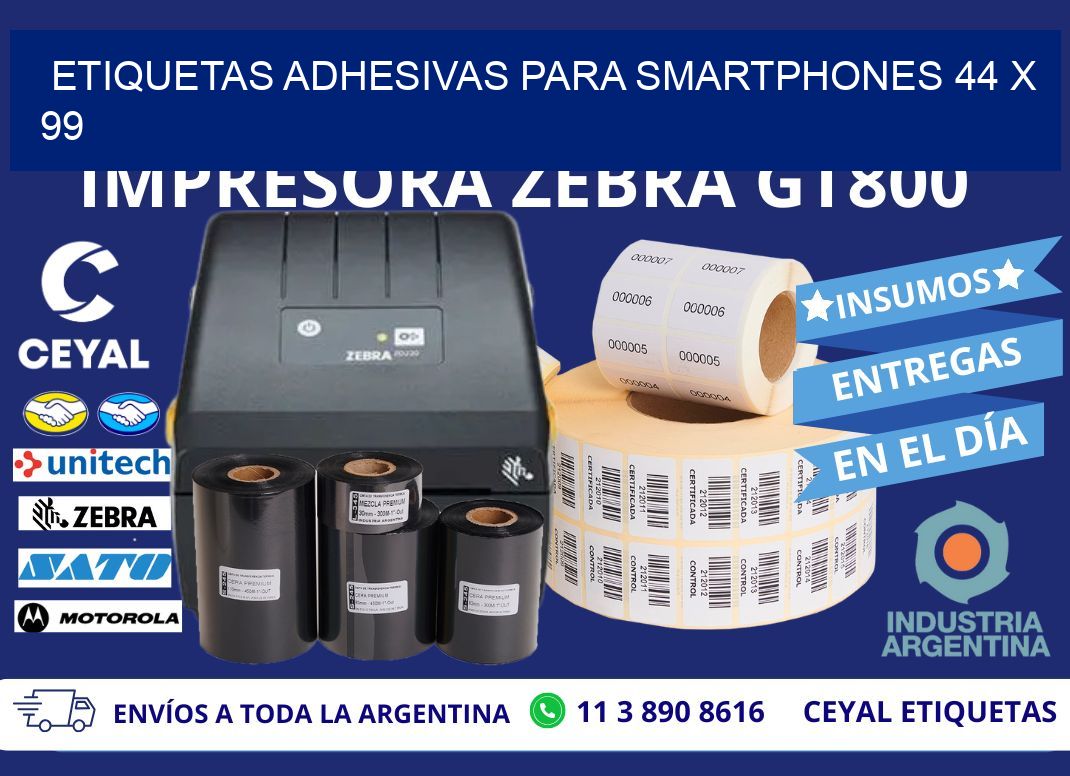 ETIQUETAS ADHESIVAS PARA SMARTPHONES 44 x 99