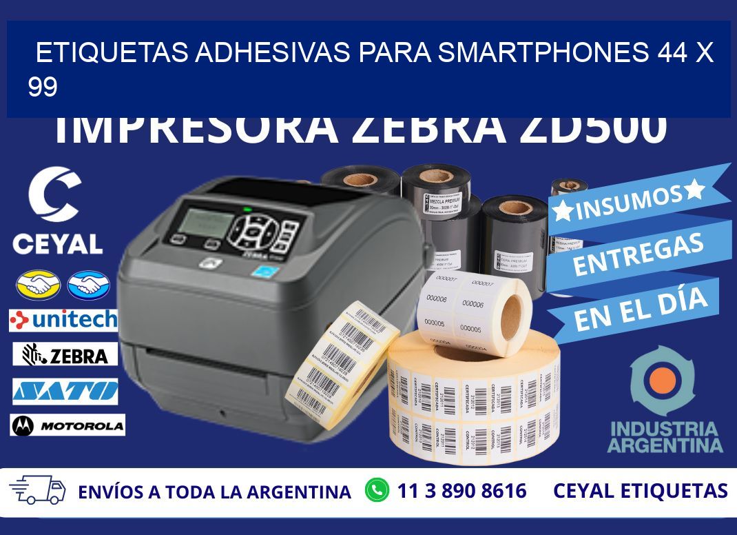 ETIQUETAS ADHESIVAS PARA SMARTPHONES 44 x 99
