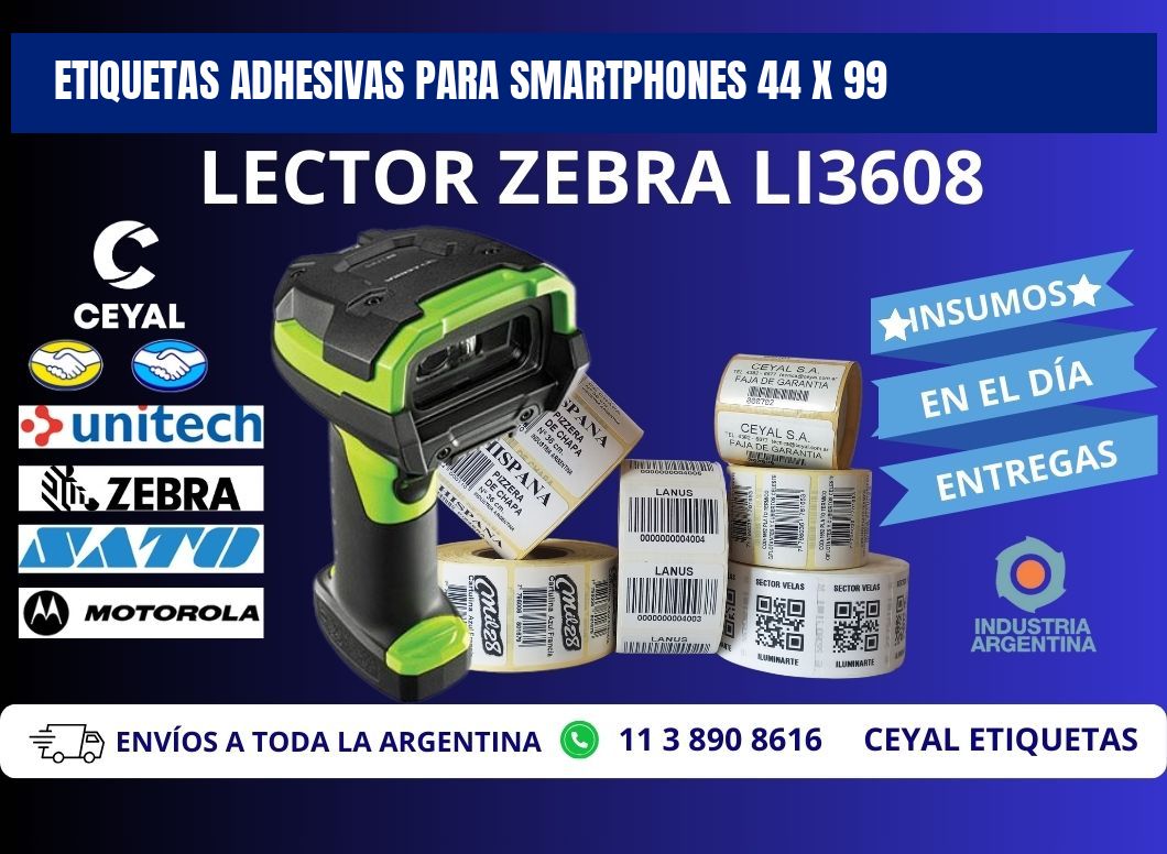 ETIQUETAS ADHESIVAS PARA SMARTPHONES 44 x 99
