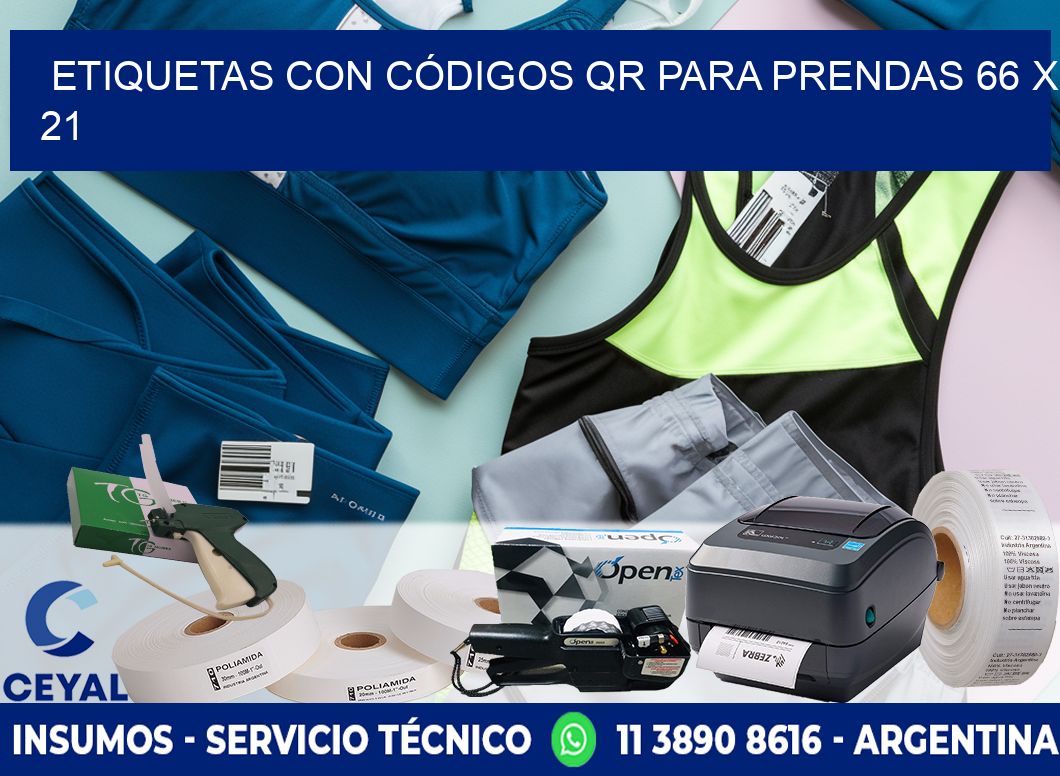 ETIQUETAS CON CÓDIGOS QR PARA PRENDAS 66 x 21