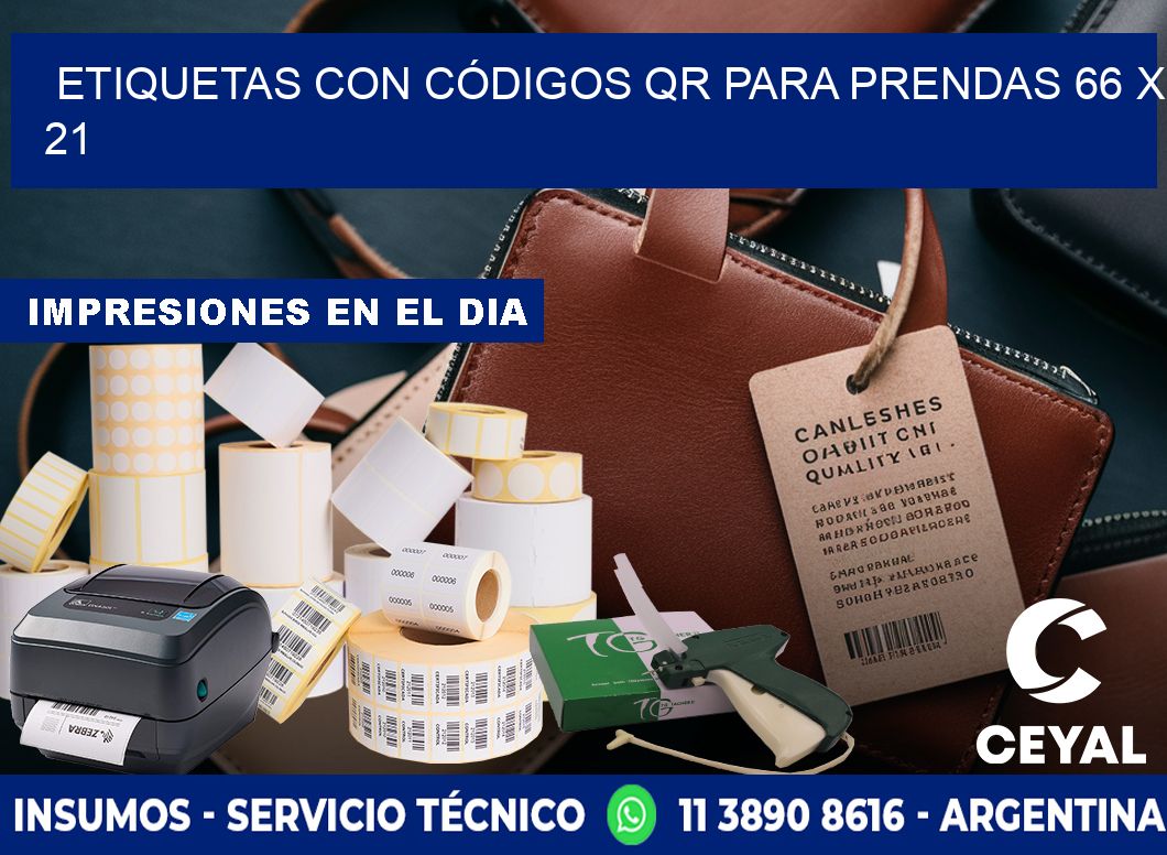 ETIQUETAS CON CÓDIGOS QR PARA PRENDAS 66 x 21
