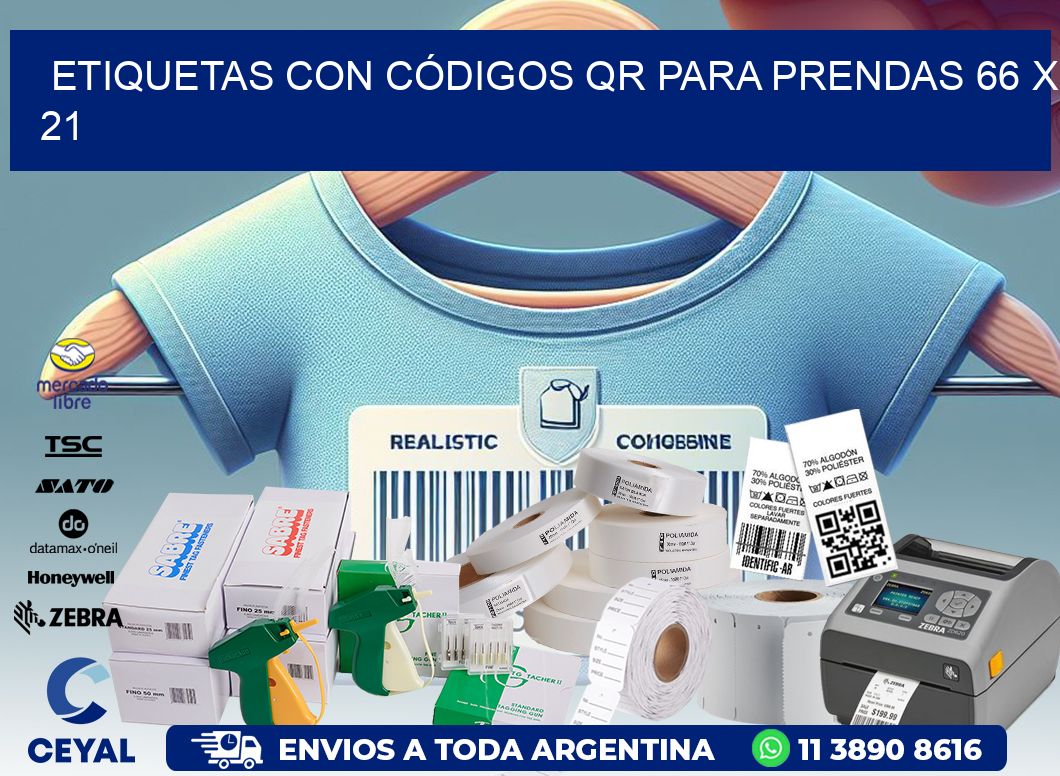 ETIQUETAS CON CÓDIGOS QR PARA PRENDAS 66 x 21
