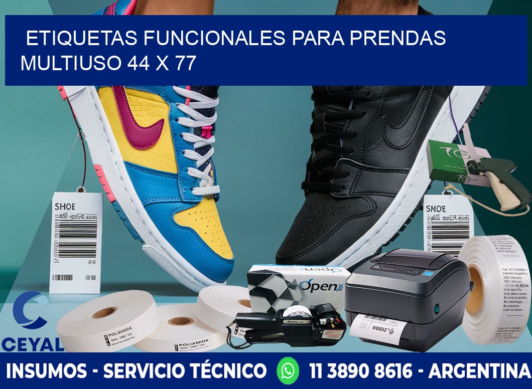 ETIQUETAS FUNCIONALES PARA PRENDAS MULTIUSO 44 x 77