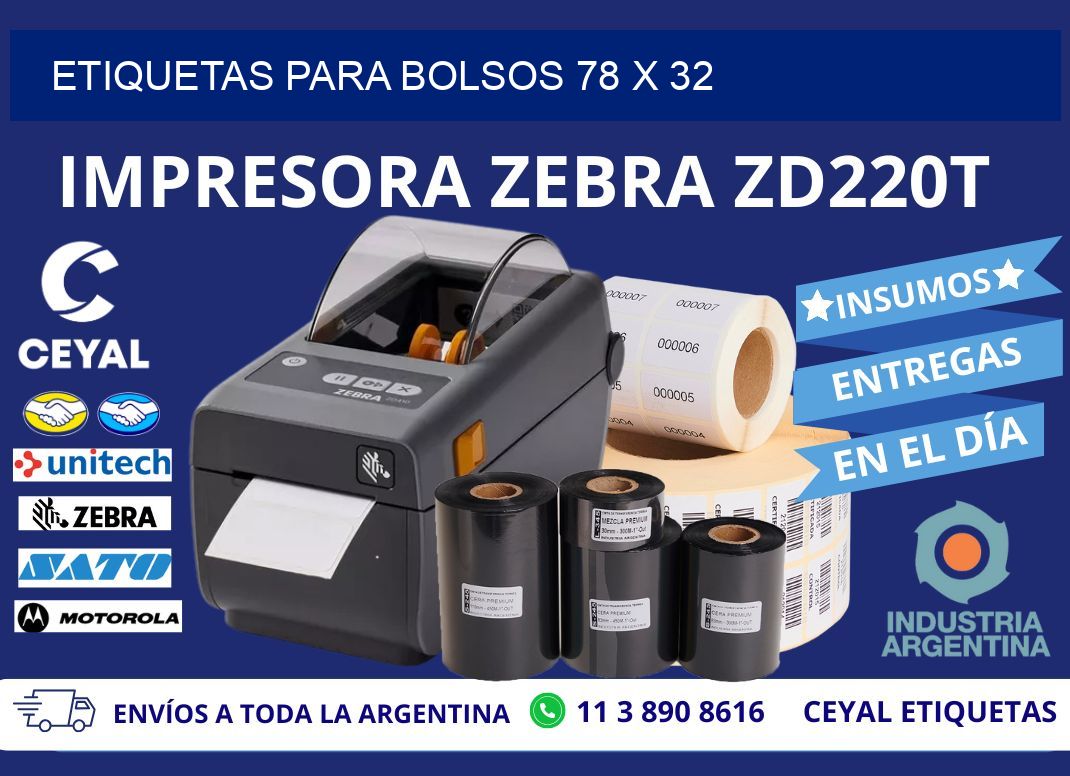 ETIQUETAS PARA BOLSOS 78 x 32