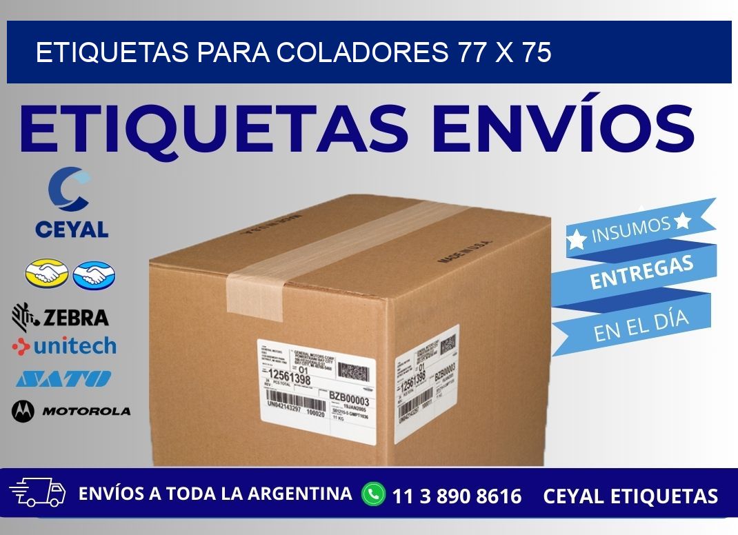 ETIQUETAS PARA COLADORES 77 x 75