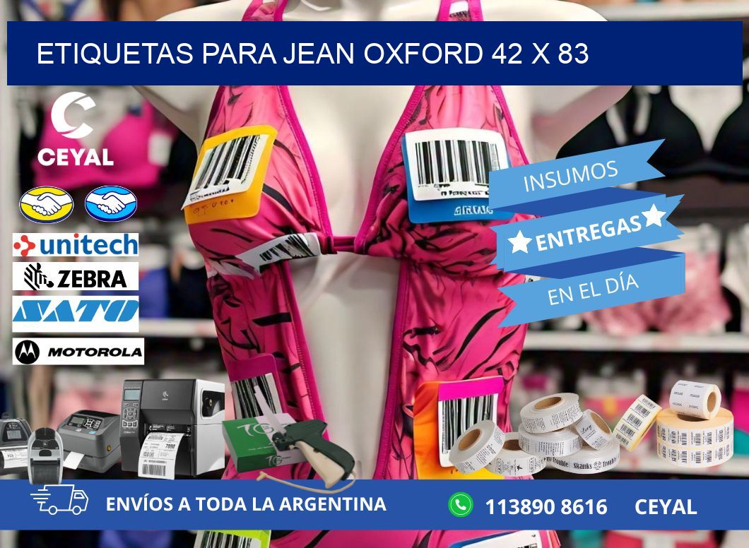 ETIQUETAS PARA JEAN OXFORD 42 x 83