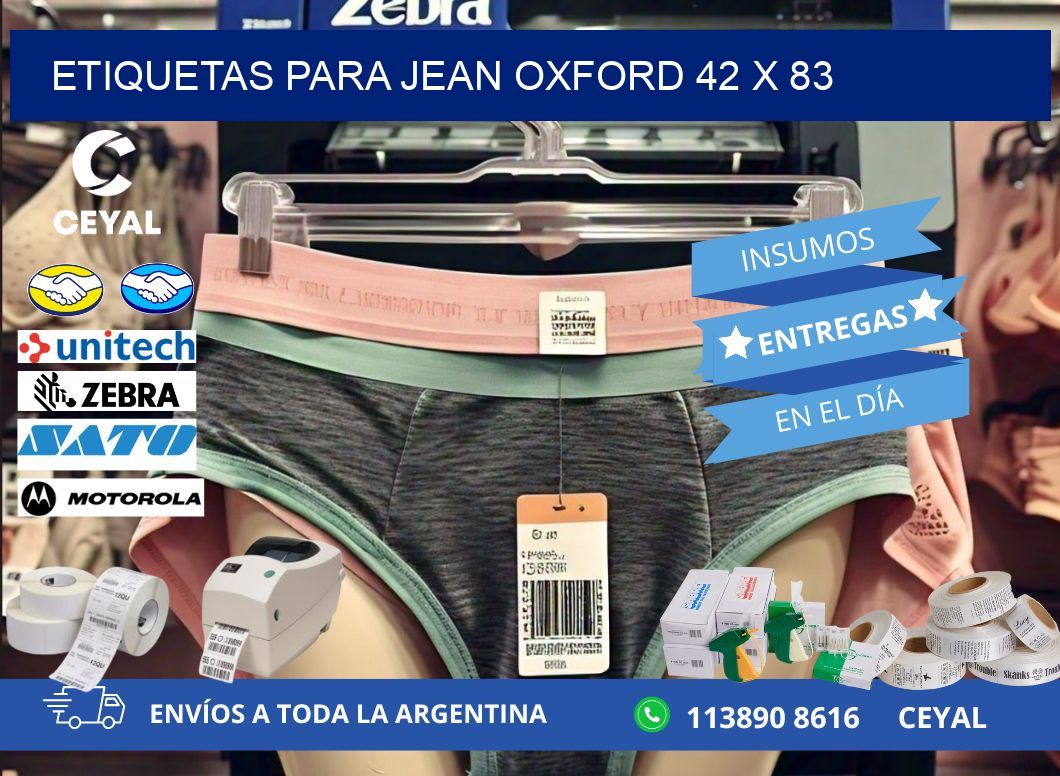 ETIQUETAS PARA JEAN OXFORD 42 x 83