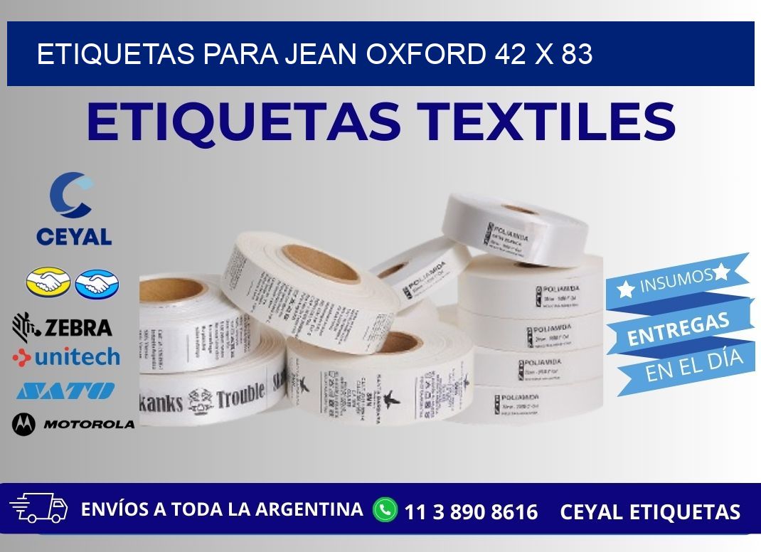 ETIQUETAS PARA JEAN OXFORD 42 x 83