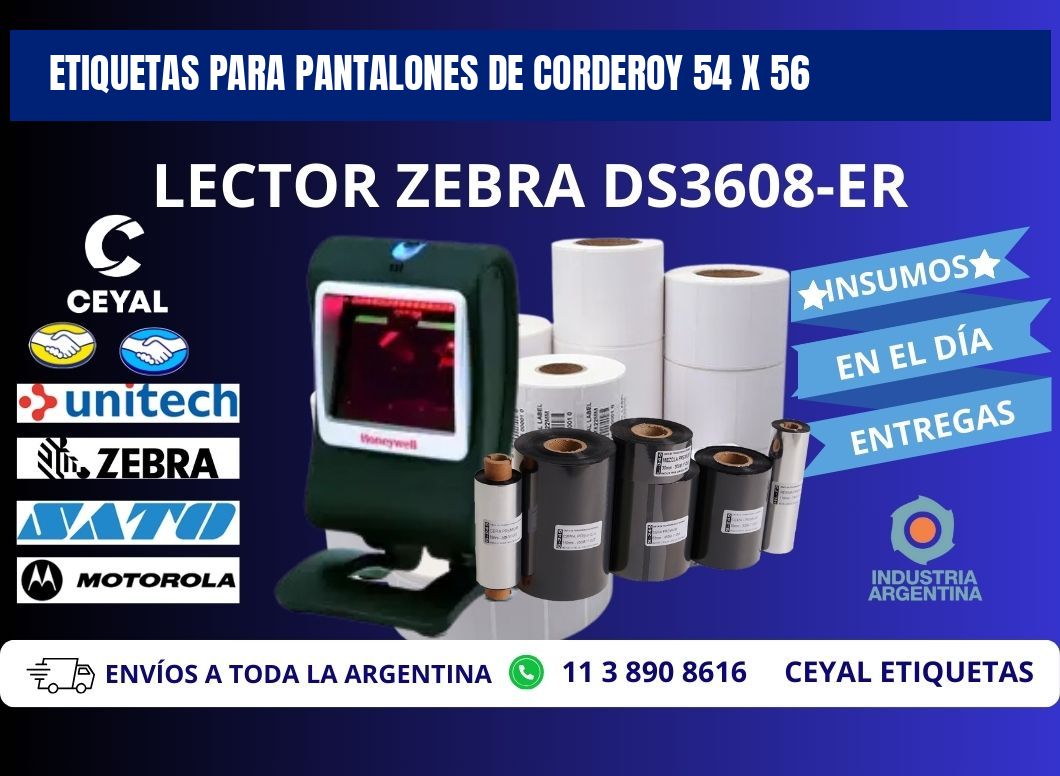 ETIQUETAS PARA PANTALONES DE CORDEROY 54 x 56