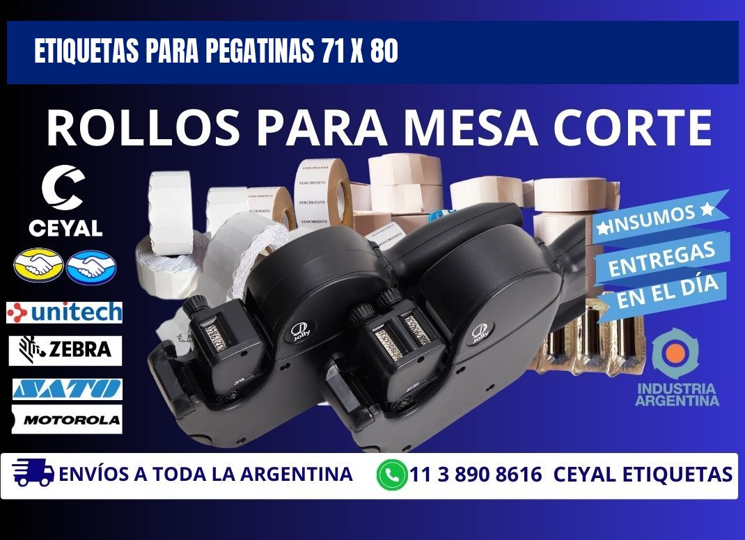 ETIQUETAS PARA PEGATINAS 71 x 80