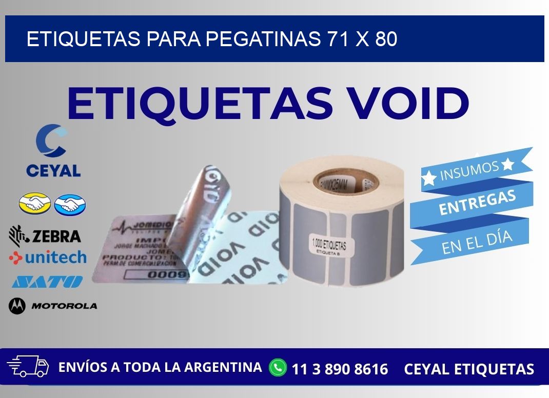 ETIQUETAS PARA PEGATINAS 71 x 80