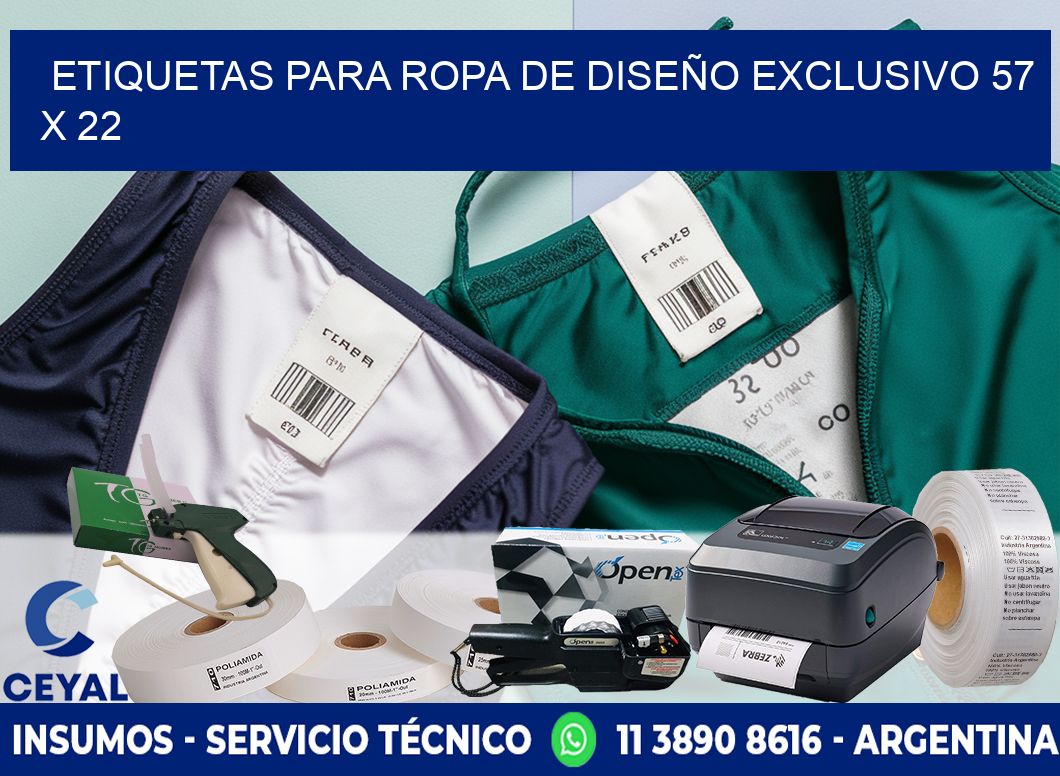 ETIQUETAS PARA ROPA DE DISEÑO EXCLUSIVO 57 x 22