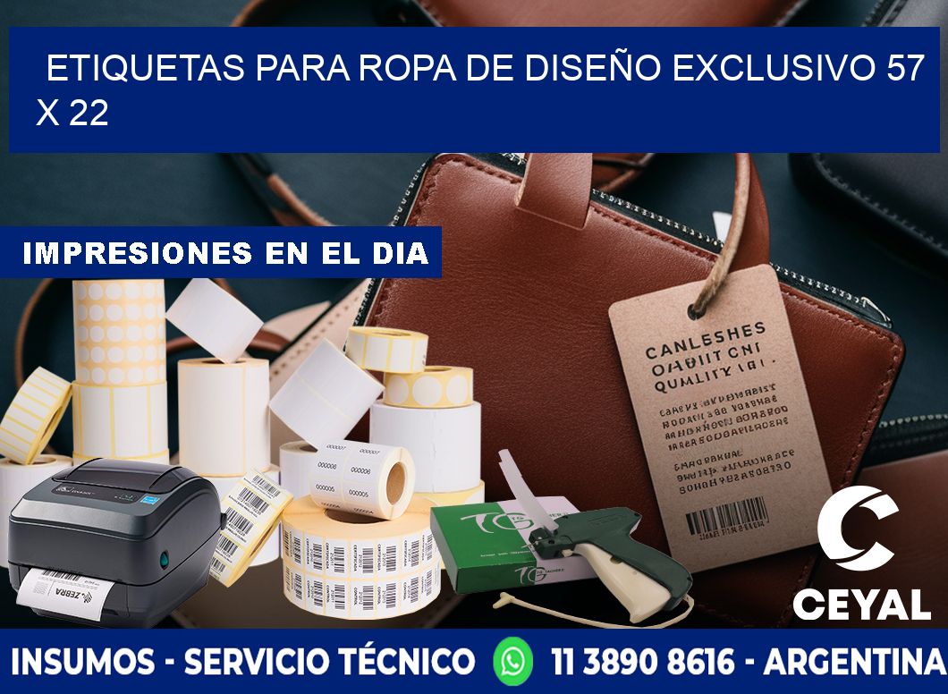 ETIQUETAS PARA ROPA DE DISEÑO EXCLUSIVO 57 x 22