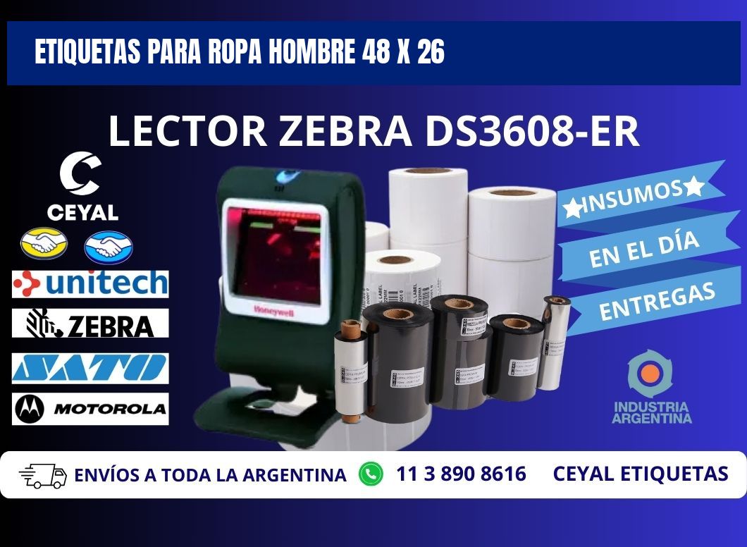 ETIQUETAS PARA ROPA HOMBRE 48 x 26