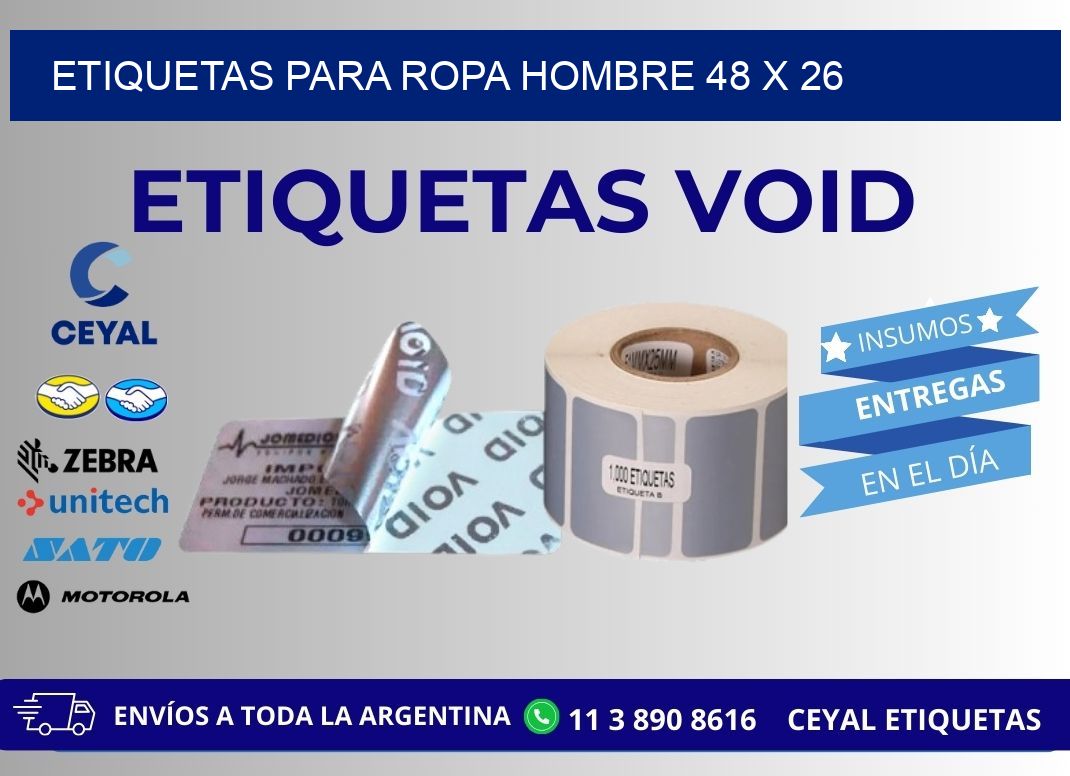 ETIQUETAS PARA ROPA HOMBRE 48 x 26