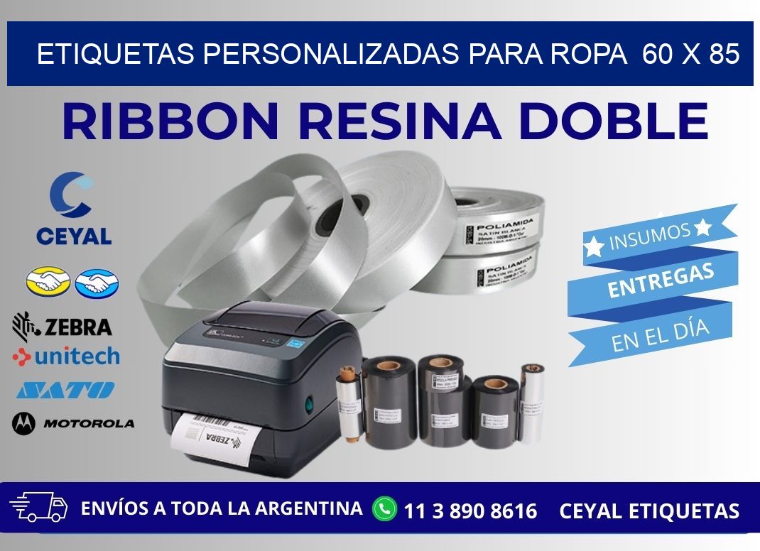 ETIQUETAS PERSONALIZADAS PARA ROPA 60 x 85