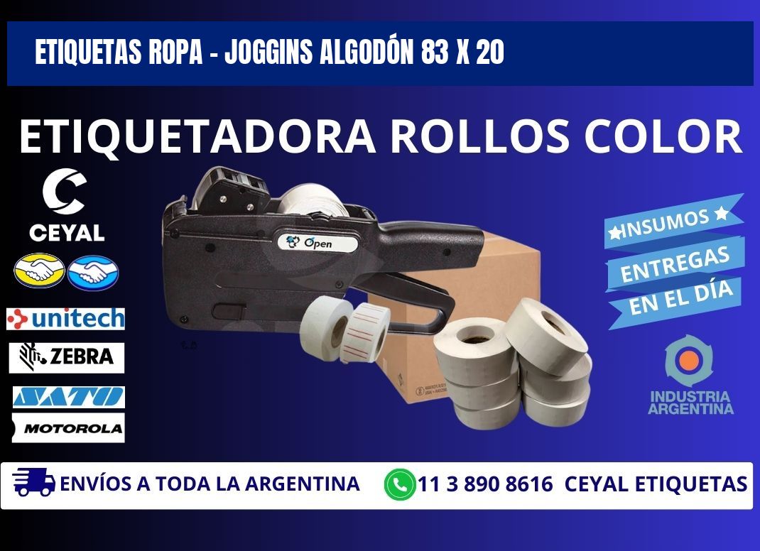 ETIQUETAS ROPA - JOGGINS ALGODÓN 83 x 20