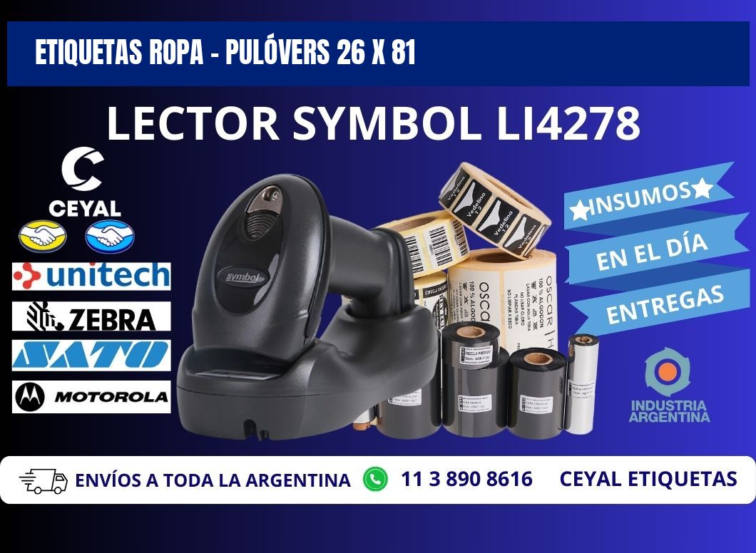 ETIQUETAS ROPA - PULÓVERS 26 x 81