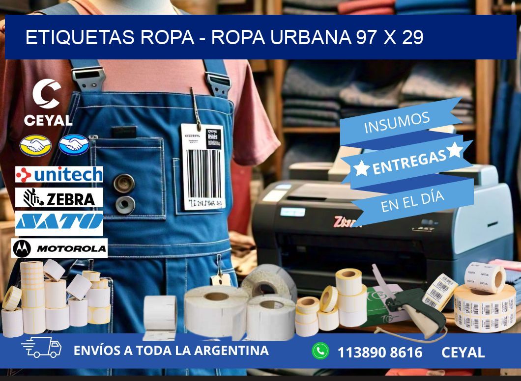 ETIQUETAS ROPA - ROPA URBANA 97 x 29