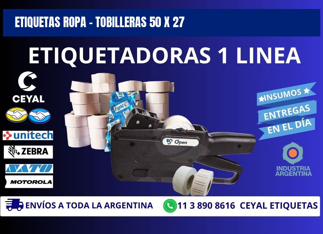 ETIQUETAS ROPA - TOBILLERAS 50 x 27