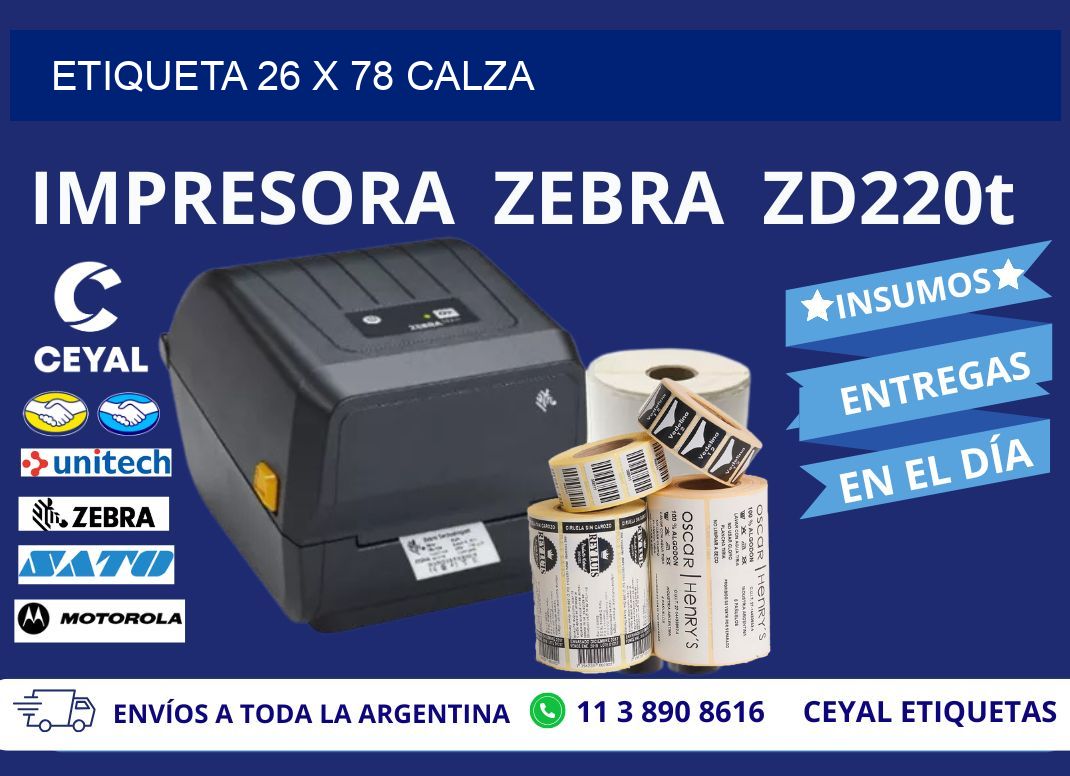 Etiqueta 26 x 78 calza