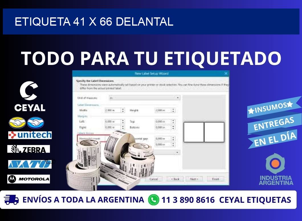 Etiqueta 41 x 66 delantal