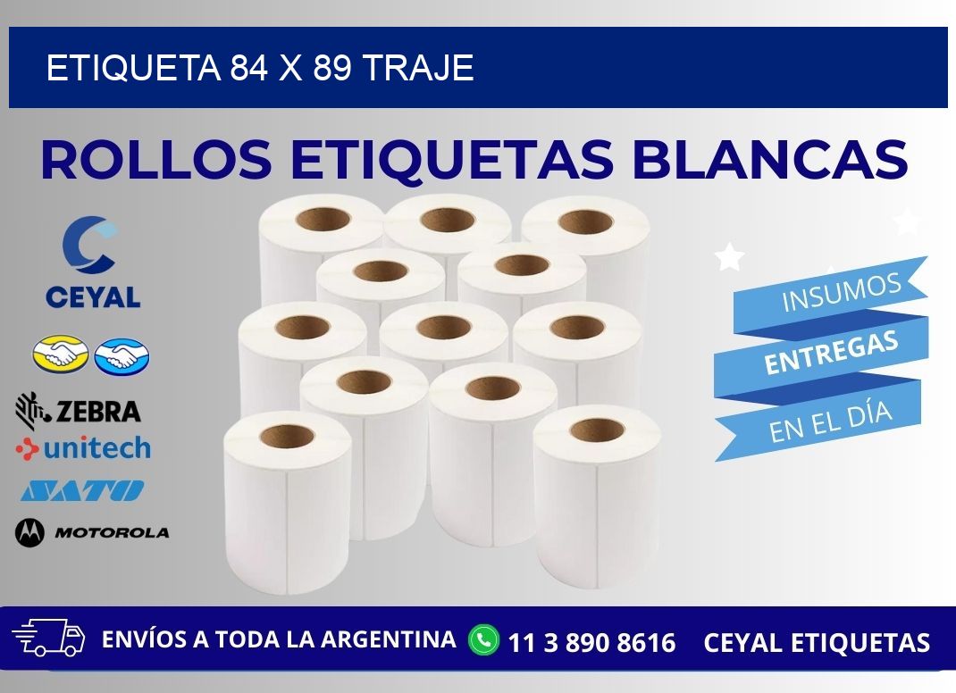 Etiqueta 84 x 89 traje