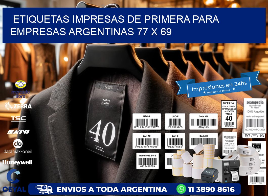 Etiquetas Impresas de Primera para Empresas Argentinas 77 x 69