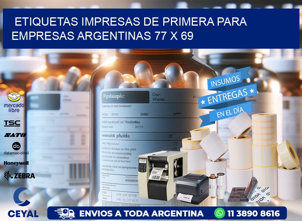 Etiquetas Impresas de Primera para Empresas Argentinas 77 x 69