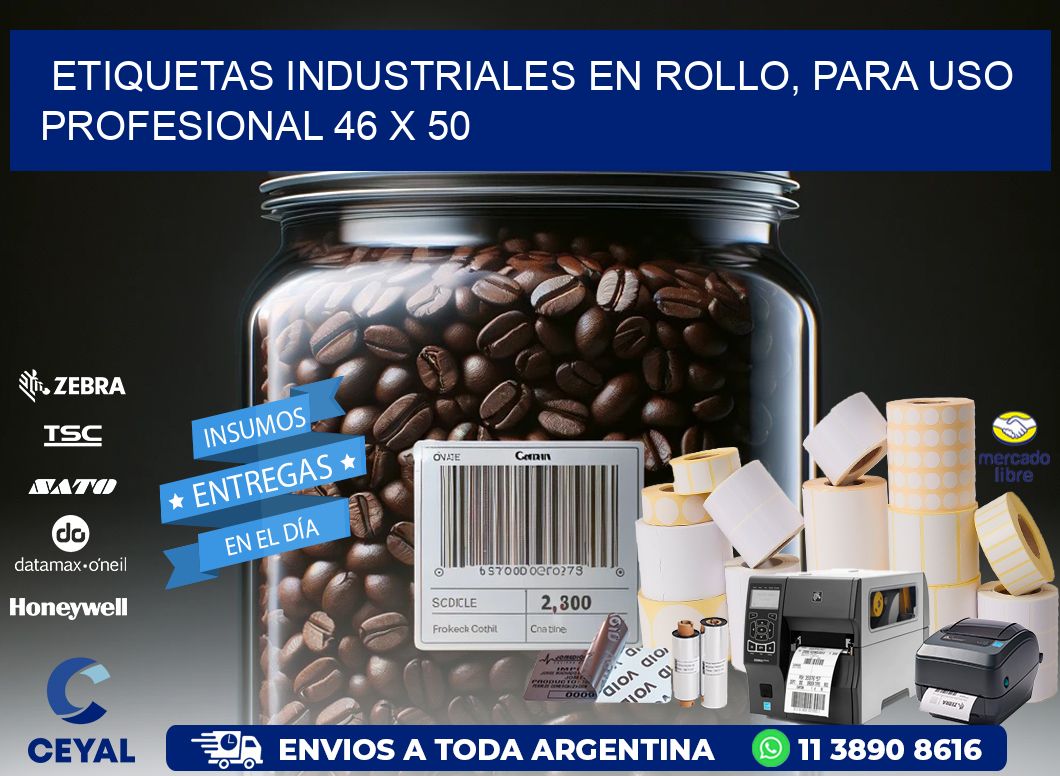 Etiquetas Industriales en Rollo, Para Uso Profesional 46 x 50