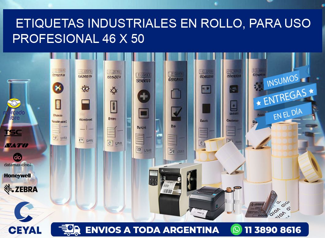 Etiquetas Industriales en Rollo, Para Uso Profesional 46 x 50